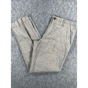 Banana Republic Pants Mens 34x34 (Fits 33x30.5) Taupe Linen Cotton Straight